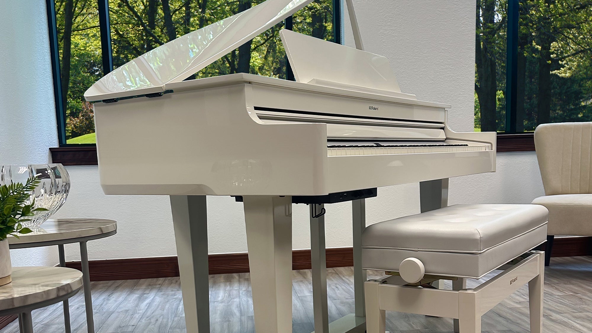 Roland GP-6 digital grand piano in white finish