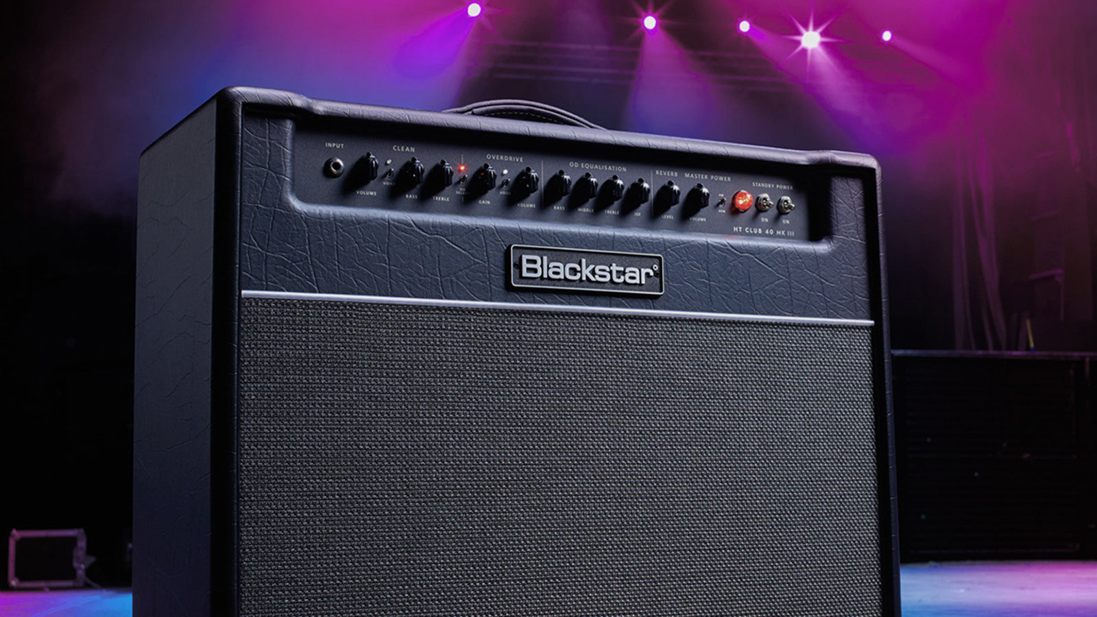  Blackstar Amplifier on a lit stage