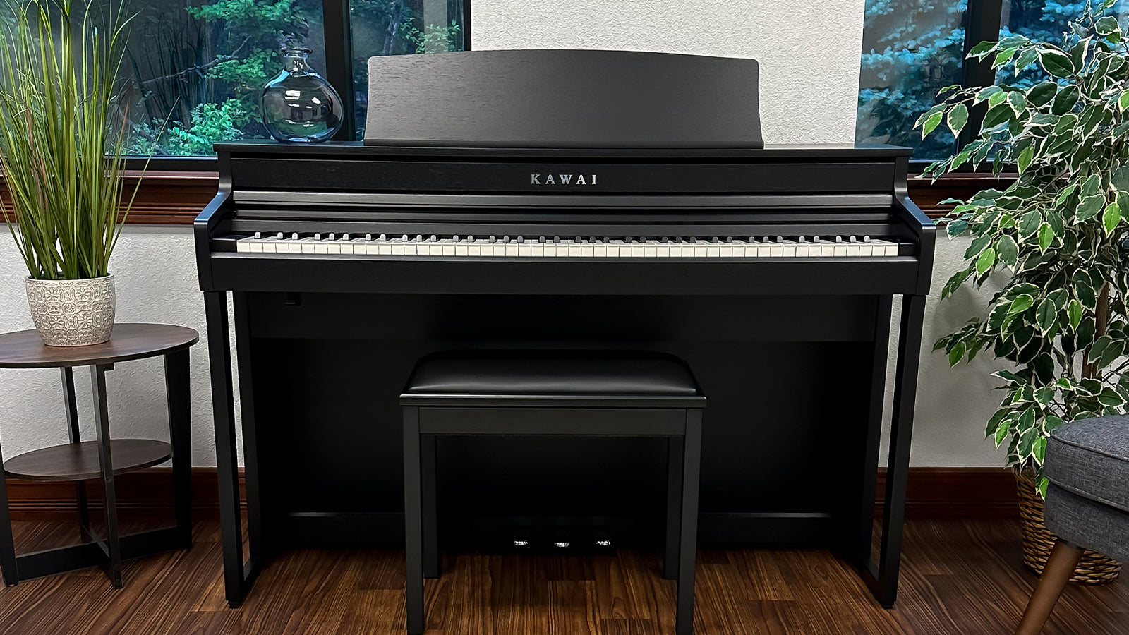 A Kawai CA401 in a stylish living room