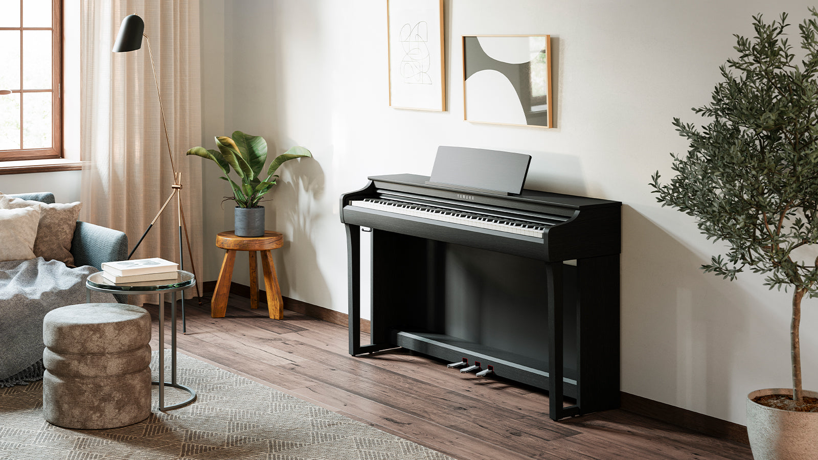 A Yamaha CLP-825 in a stylish living room