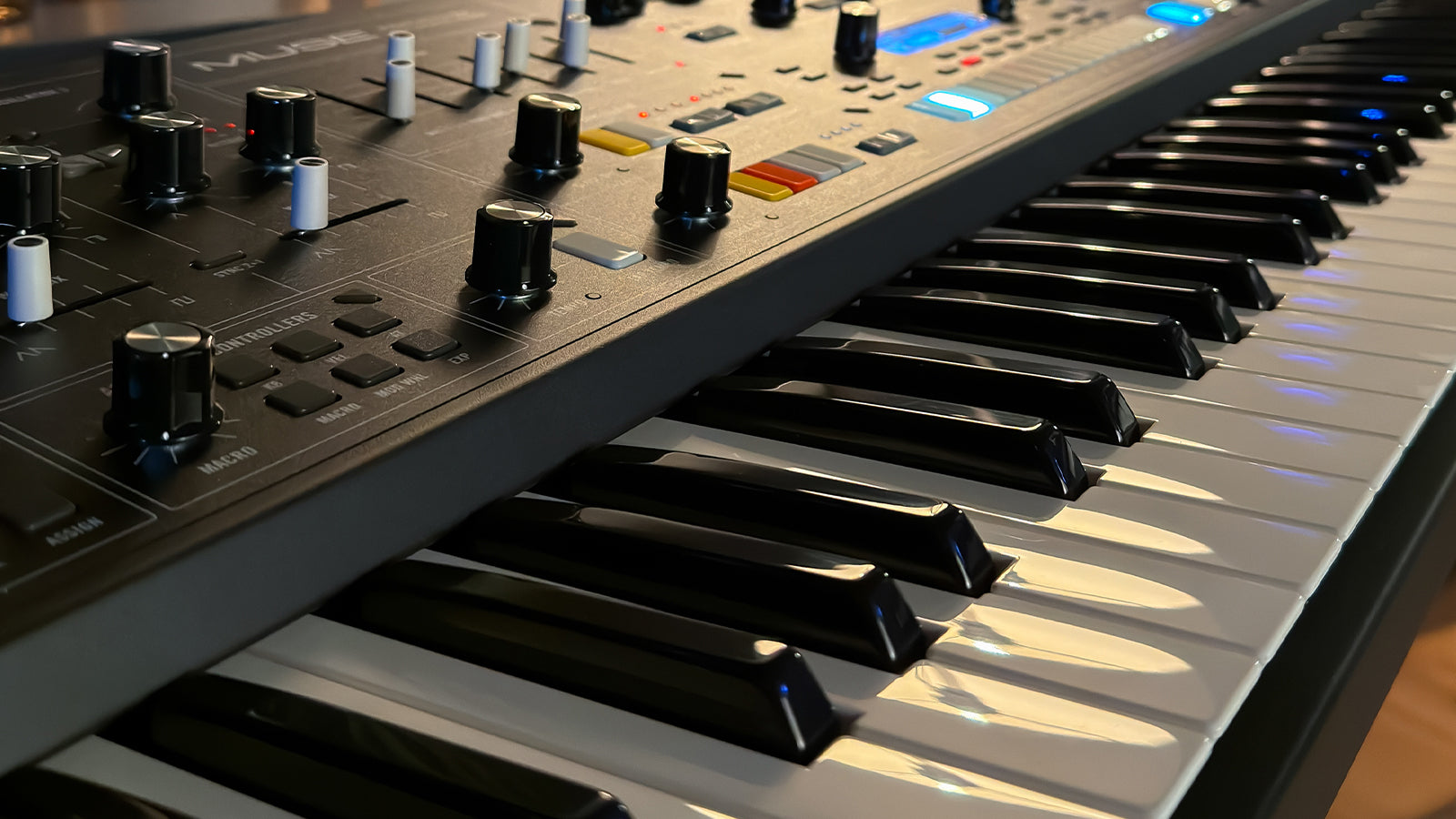 Closeup of a Moog synthesizer
