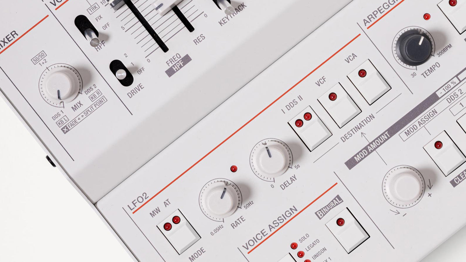 Top view of an UDO Audio synth