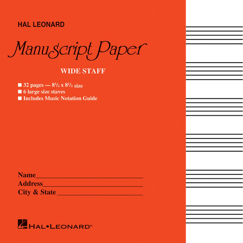 Cover of Wide Staff Manuscript Paper (Red Cover)