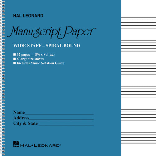 Cover of Wide Staff Wirebound Manuscript Paper (Aqua Cover)