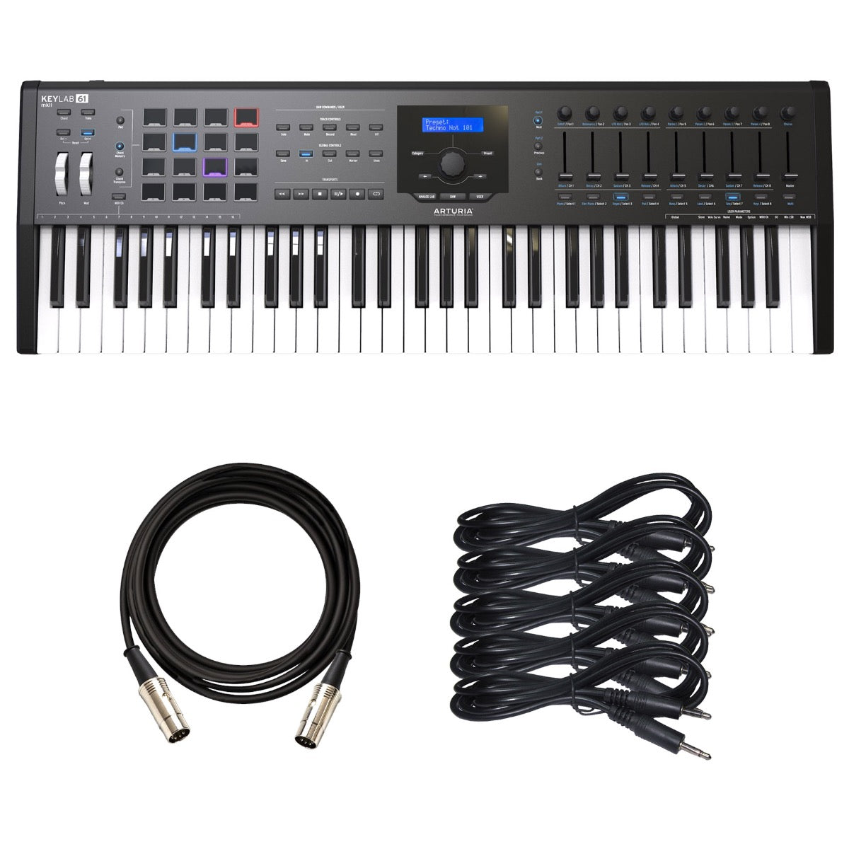 Arturia KeyLab MkII 61 MIDI/USB/CV Controller - Black CABLE KIT