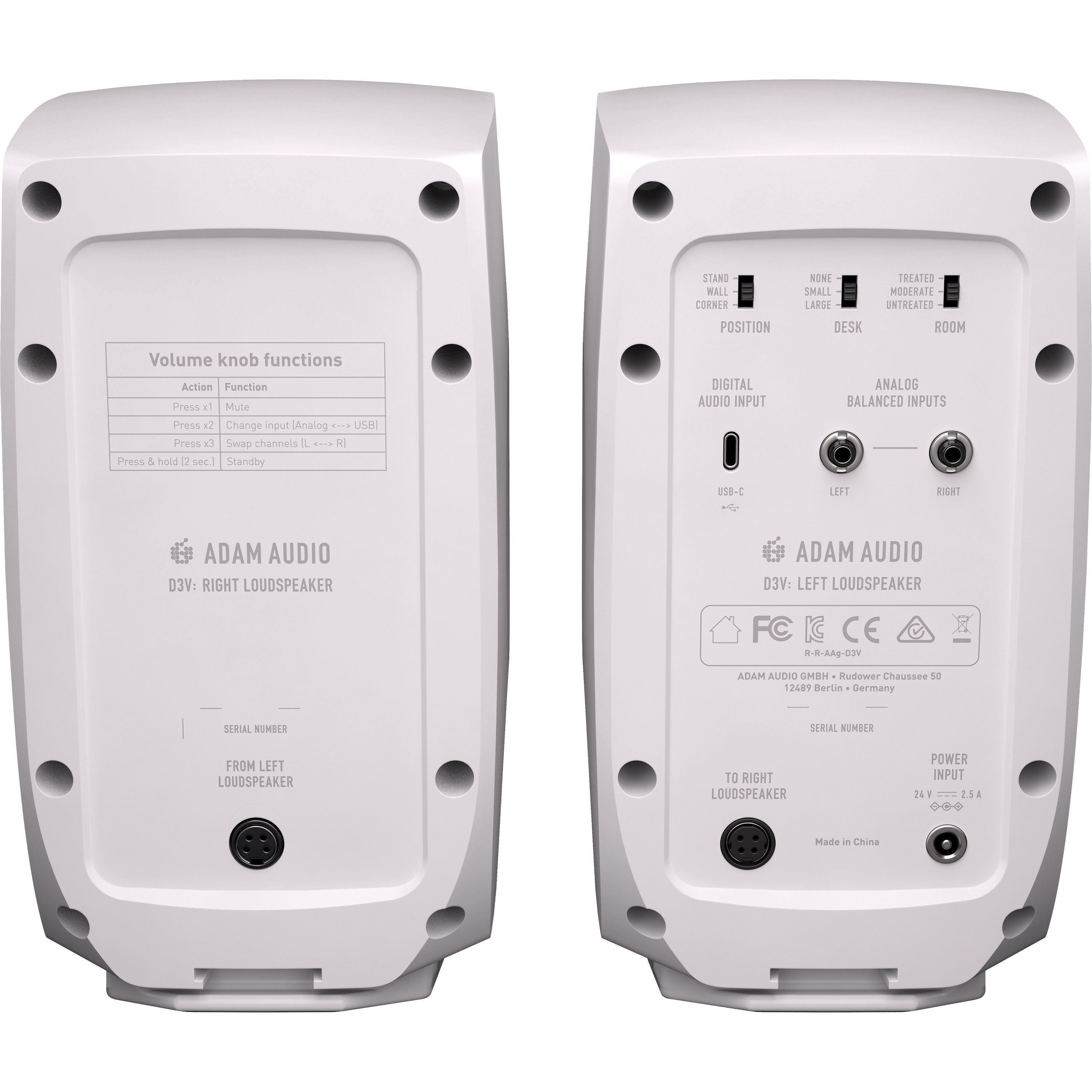 ADAM Audio D3V Desktop Monitors - White – Kraft Music