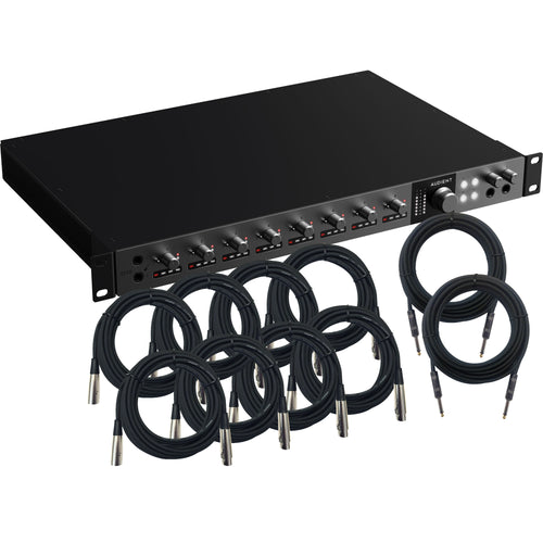 Collage showing components in Audient iD48 24in/32out USB-C Audio Interface CABLE KIT