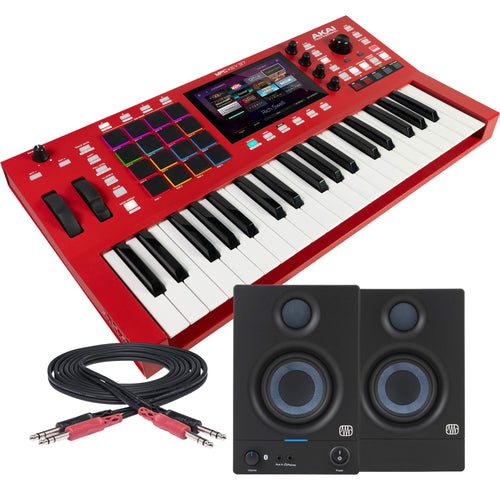 Collage showing components in Akai Professional MPC Key 37 Production & Synthesizer Keyboard STUDIO RIG