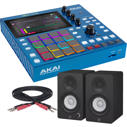 Collage showing components in Akai Professional MPC One G2 Standalone Music Production Center STUDIO RIG