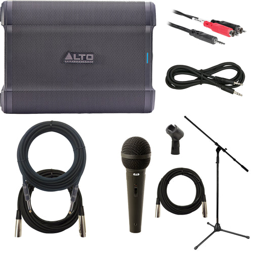 Collage image of the Alto Busker PA Speaker PERFORMER PAK