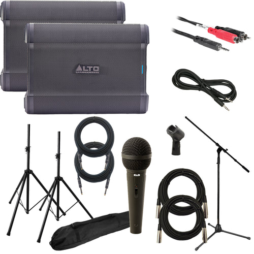 Collage image of the Alto Busker PA Speaker STAGE RIG
