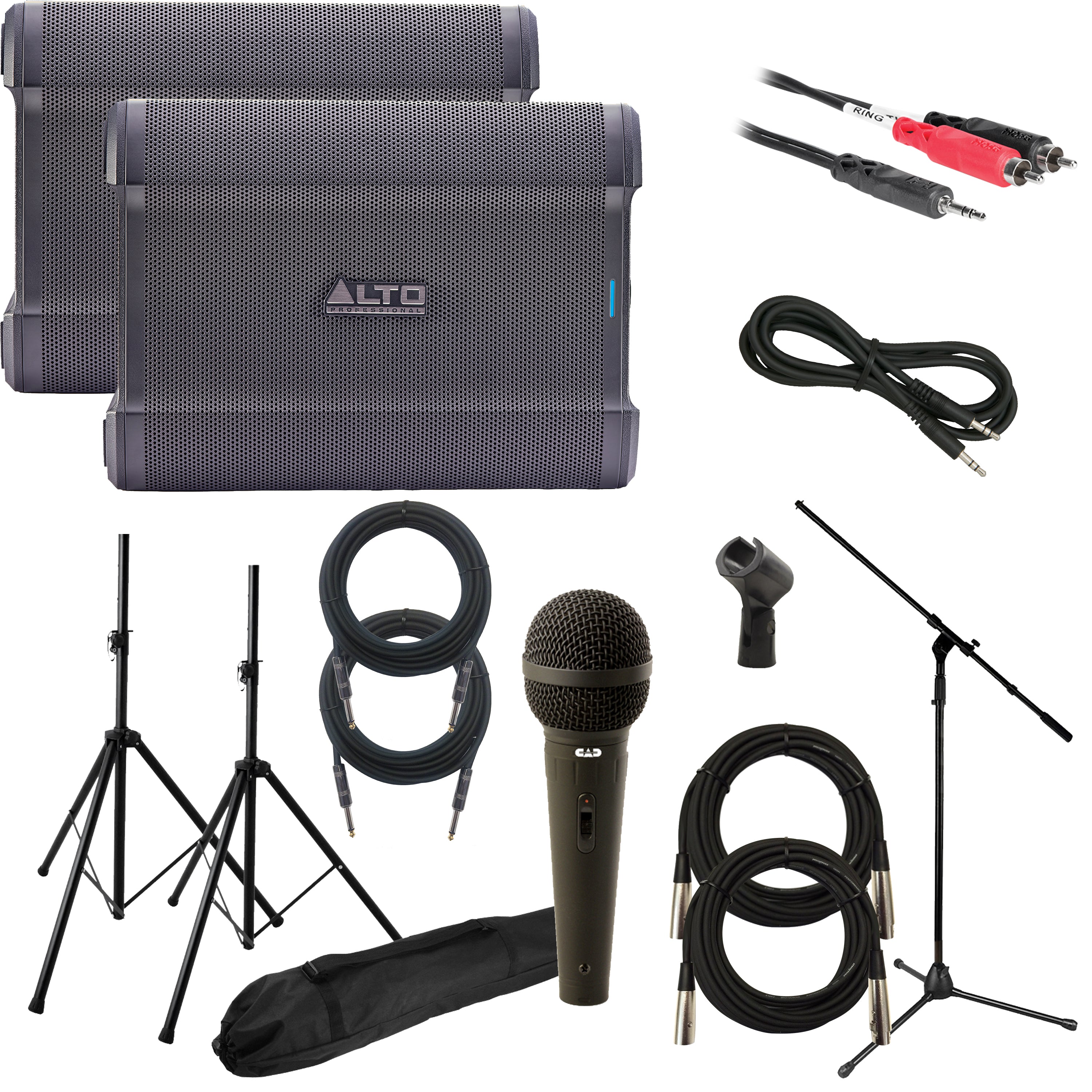 Collage image of the Alto Busker PA Speaker STAGE RIG