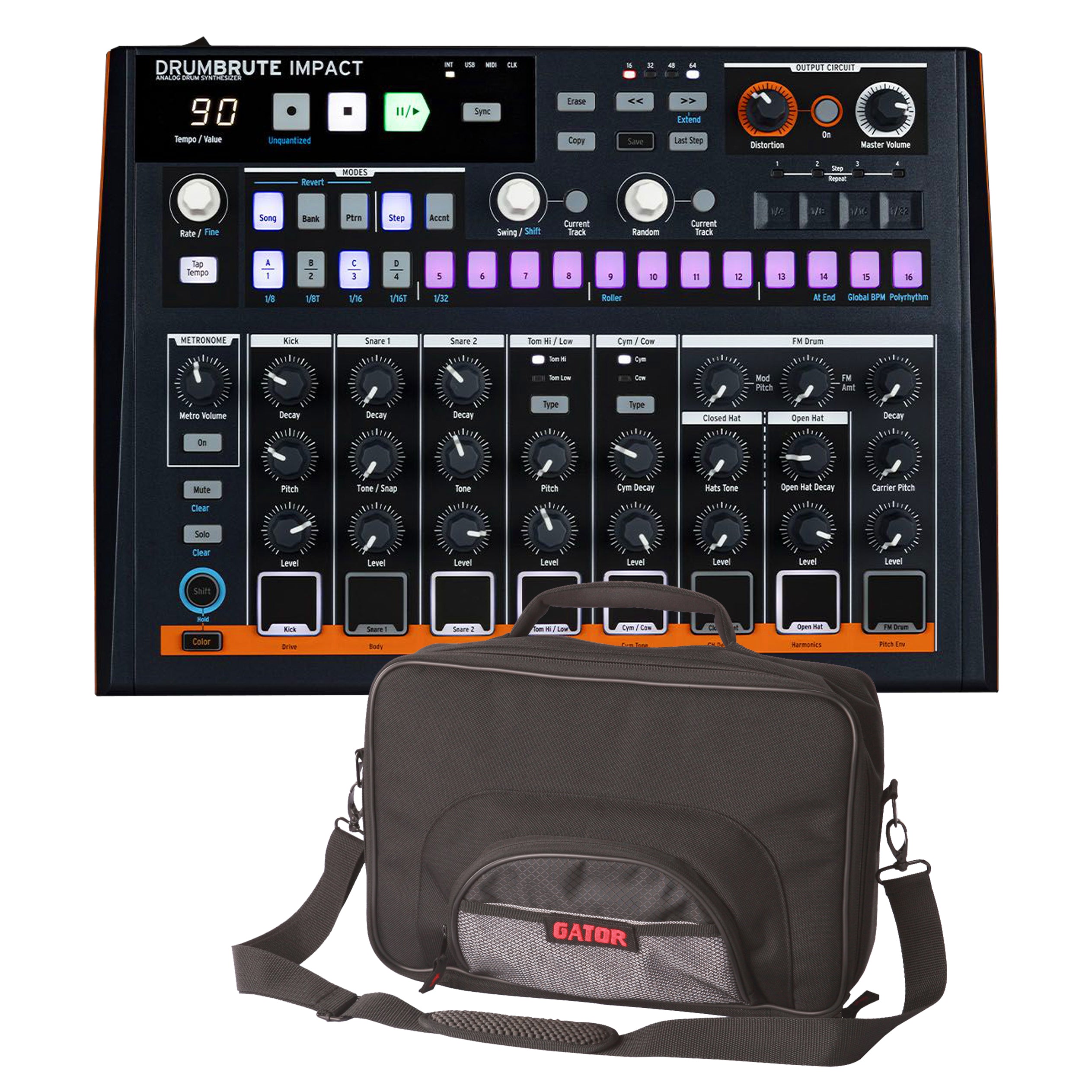 Arturia DrumBrute Impact Analog Drum Machine CARRY BAG KIT