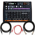 Collage showing components in Arturia DrumBrute Impact Analog Drum Machine CABLE KIT