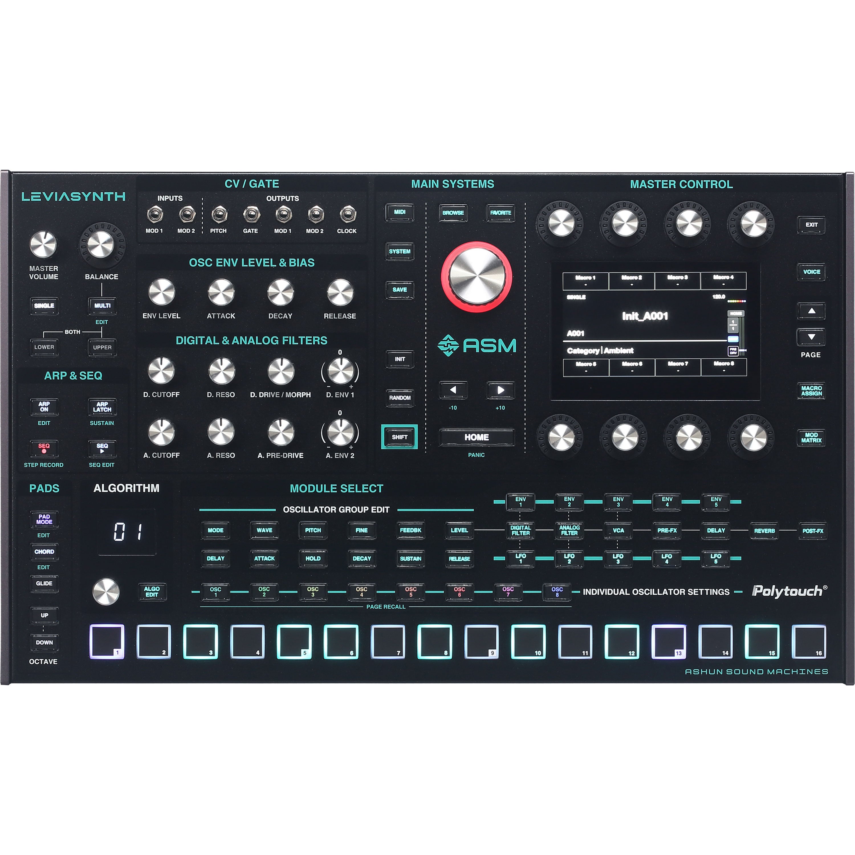 ASM Leviasynth Desktop 16-Voice Algorithmic Synthesizer CABLE KIT