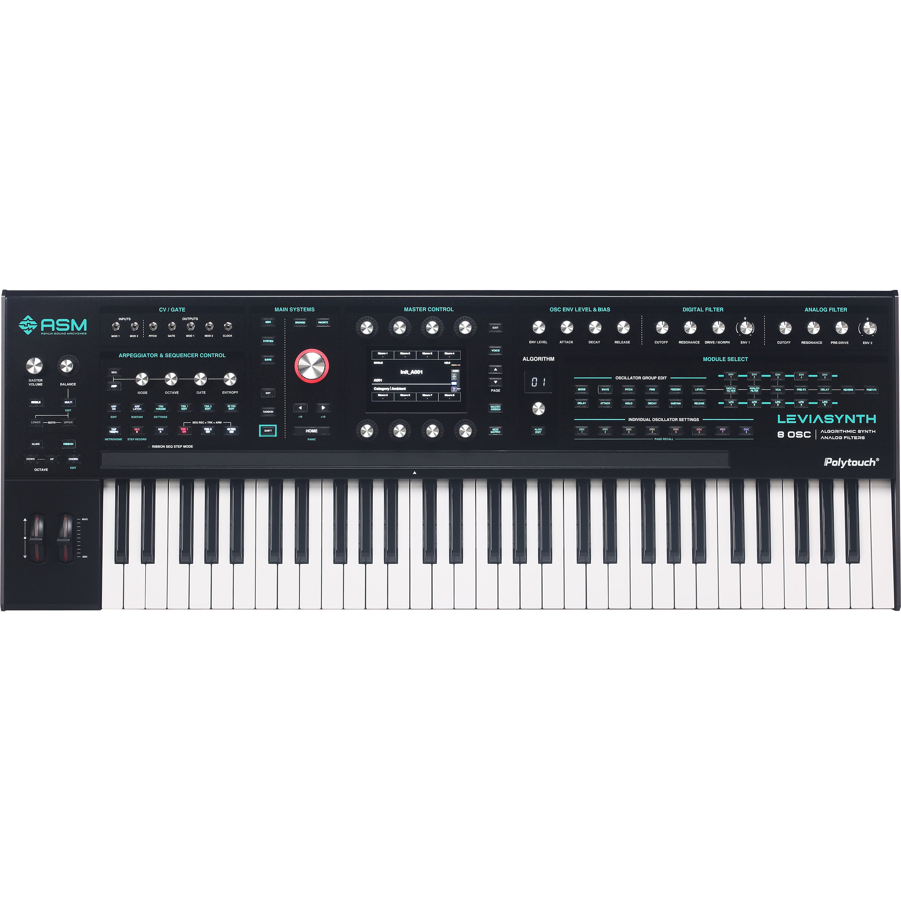 ASM Leviasynth Keyboard 16-Voice Algorithmic Synthesizer CARRY BAG