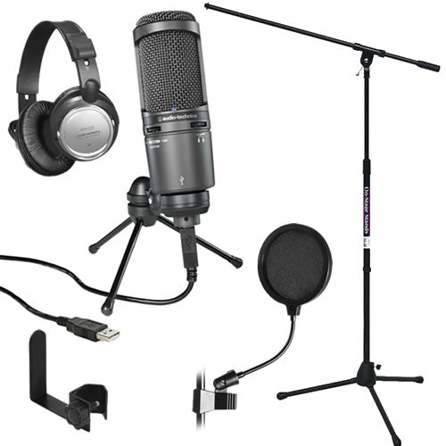 Audio-Technica AT2020USB PLUS Cardioid Condenser USB Microphone STUDIO –  Kraft Music