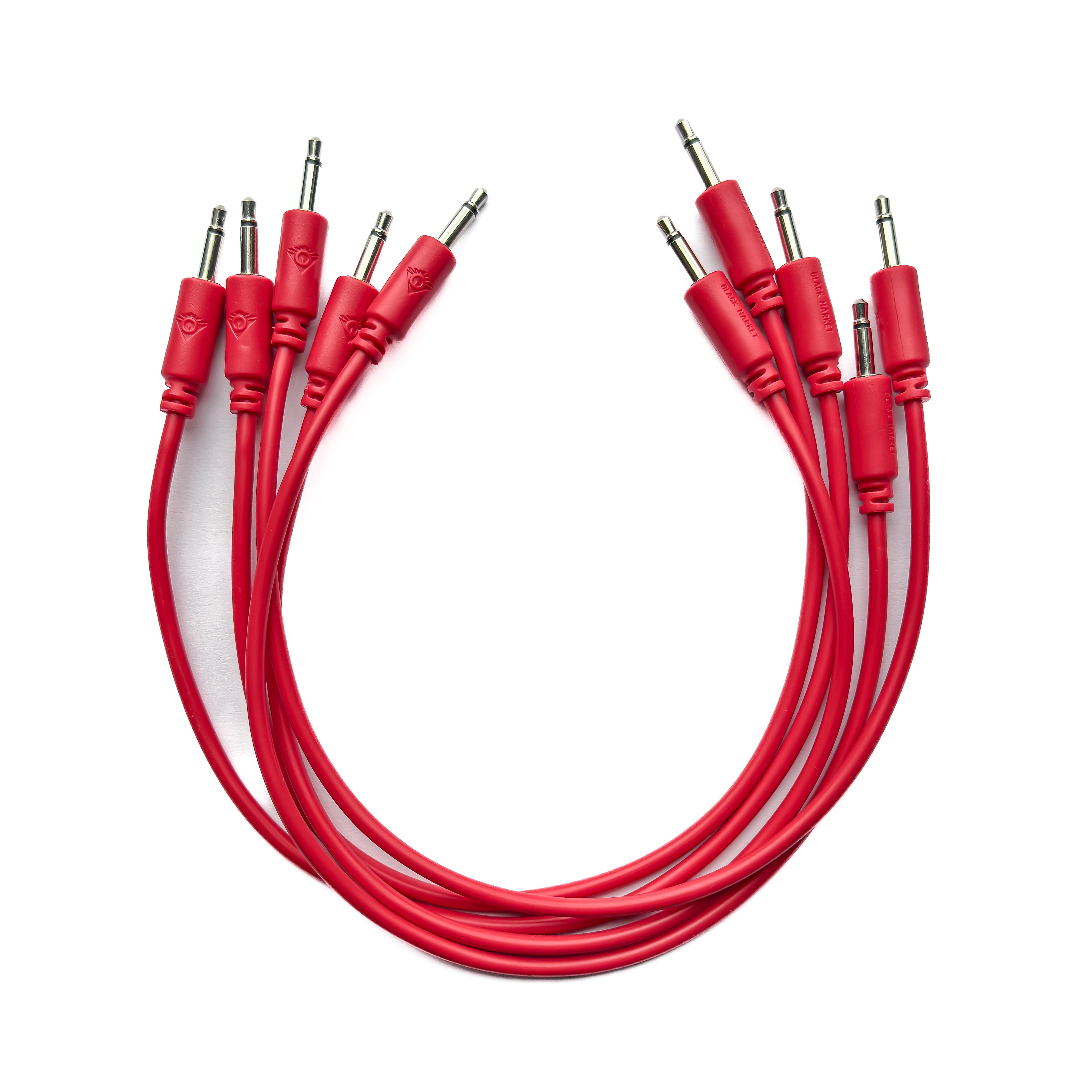 Black Market Modular 3.5mm Patch Cable 5-Pack - 25cm/10" - Red View 1