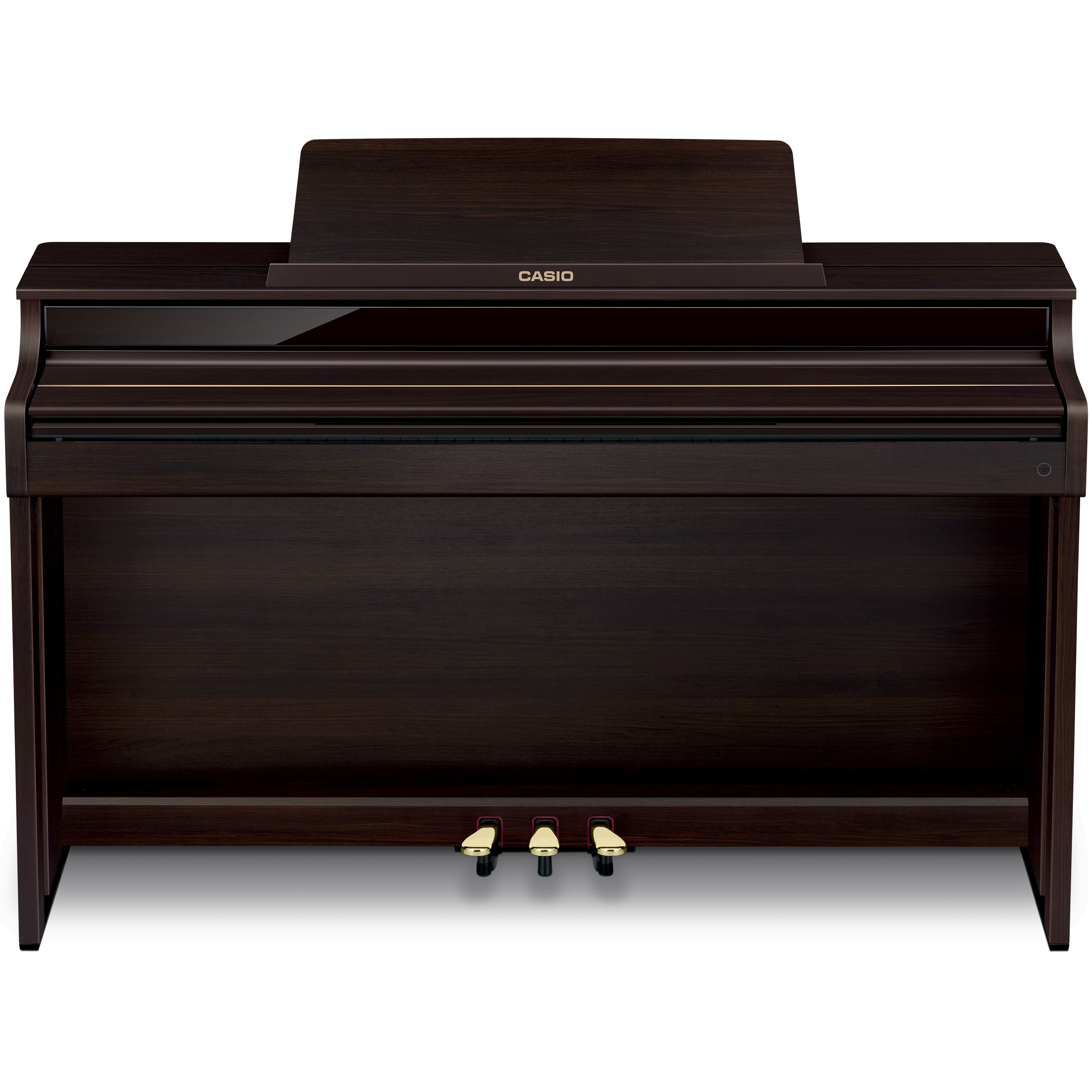 Casio Celviano AP-550 Digital Piano - Brown - front view with key cover closed