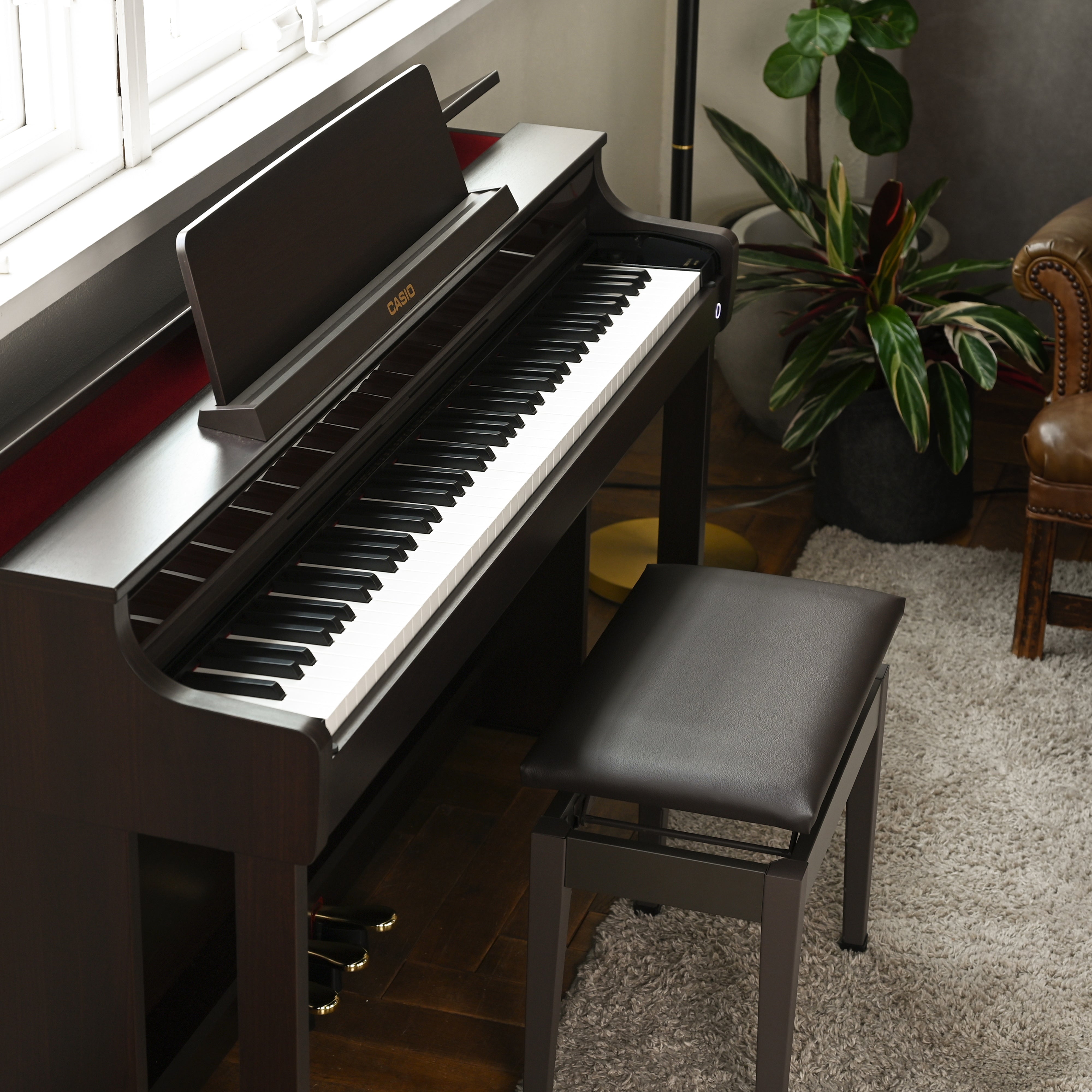 Casio Celviano AP-550 Digital Piano - Brown - tight crop view from above