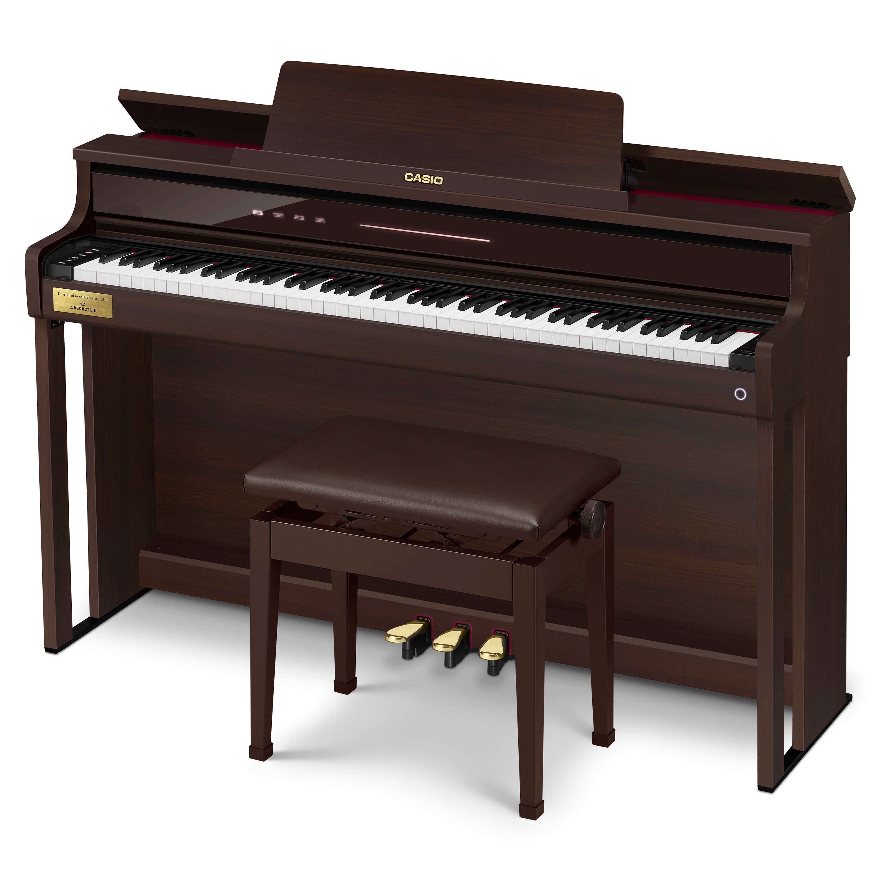 Casio Celviano AP-750 Digital Piano - Rosewood - Upper lid open