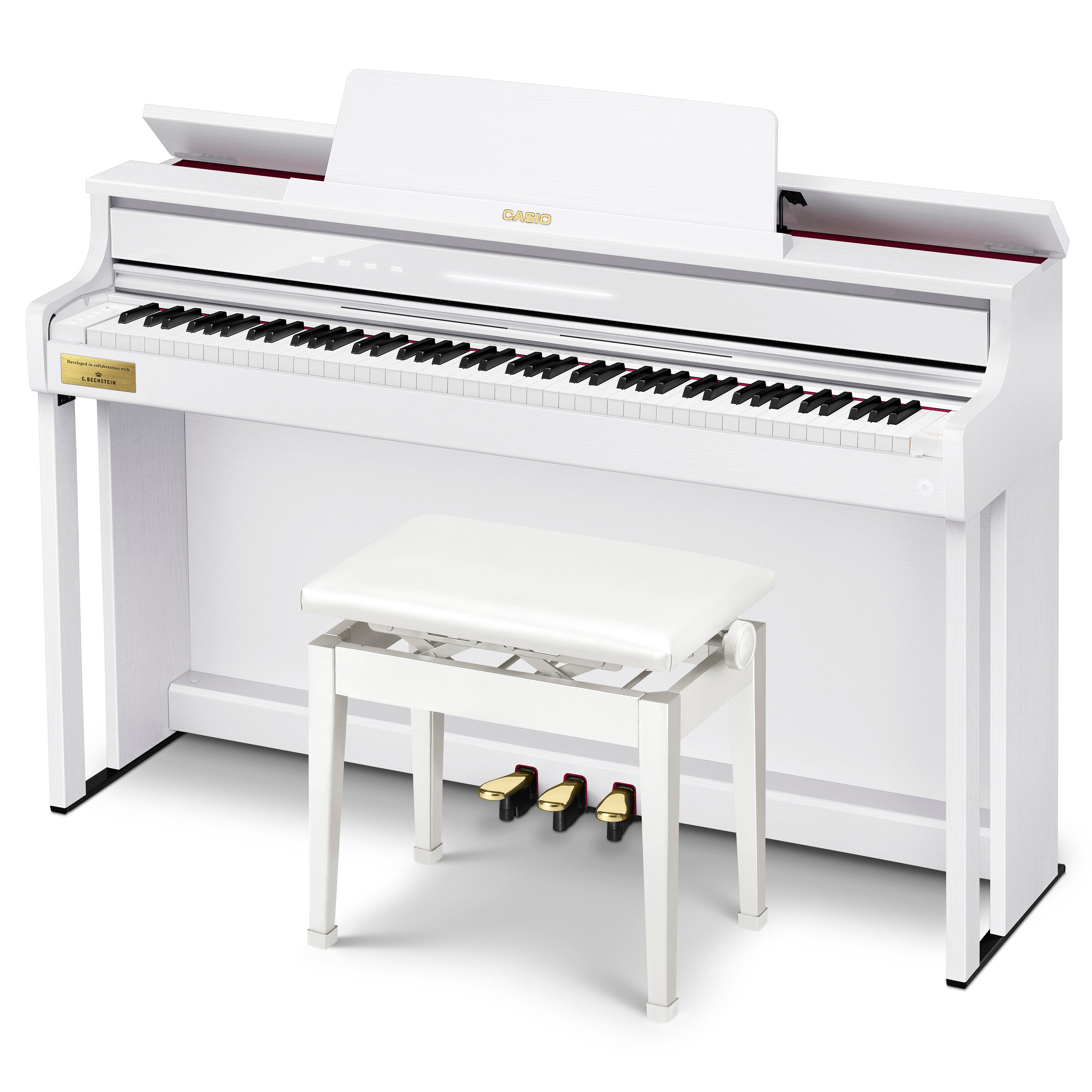 Casio Celviano AP-750 Digital Piano - White - Top lid open