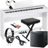 Collage of items included in the Casio Celviano AP-S200 Digital Piano - White COMPLETE HOME BUNDLE PLUS