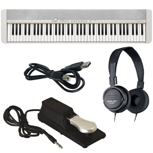 Collage of the Casio Casiotone CT-S1-76 Portable Keyboard - White BONUS PAK