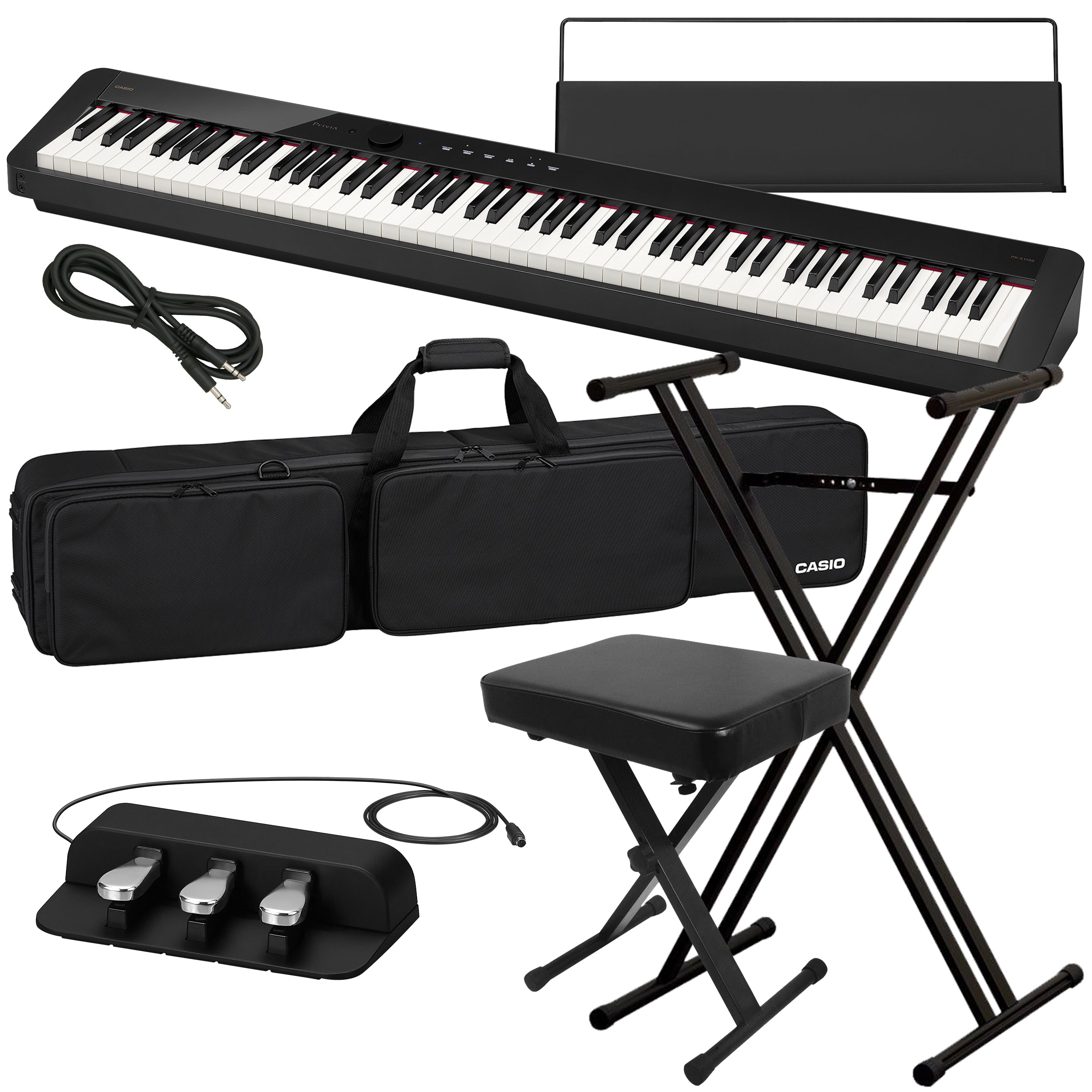 Casio Privia PX-S1100 Digital Piano - Black STAGE ESSENTIALS