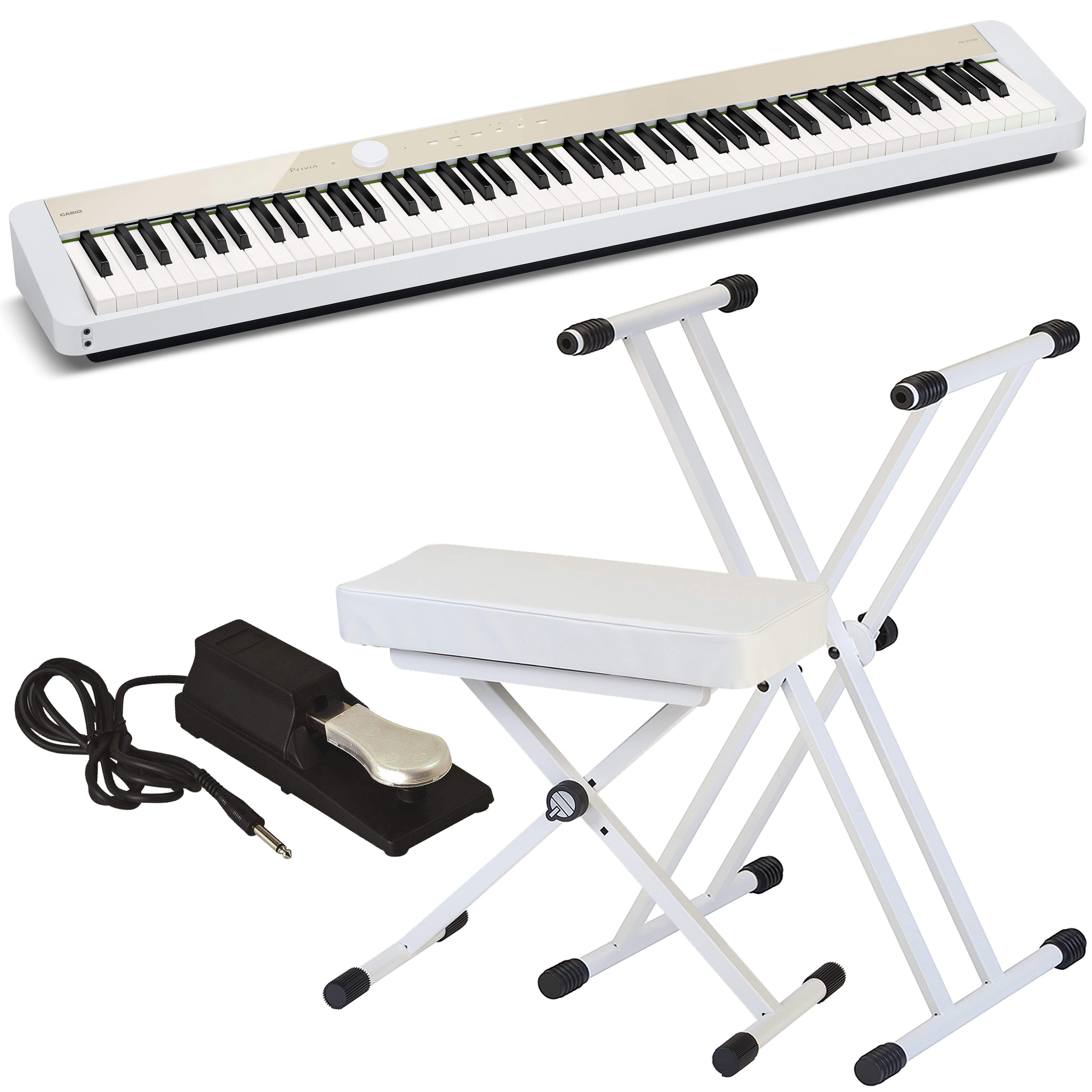 Casio Privia PX-S1100 Digital Piano - Mellow Beige KEY ESSENTIALS BUNDLE