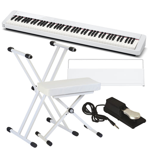Collage image of the Casio Privia PX-S1100 Digital Piano - White KEY ESSENTIALS BUNDLE