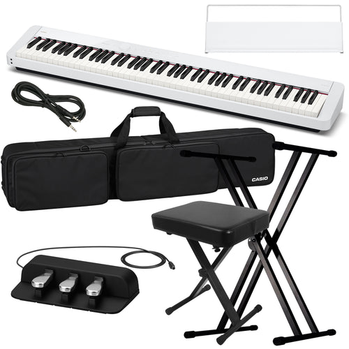 Casio Privia PX-S1100 Digital Piano - White STAGE ESSENTIALS BUNDLE