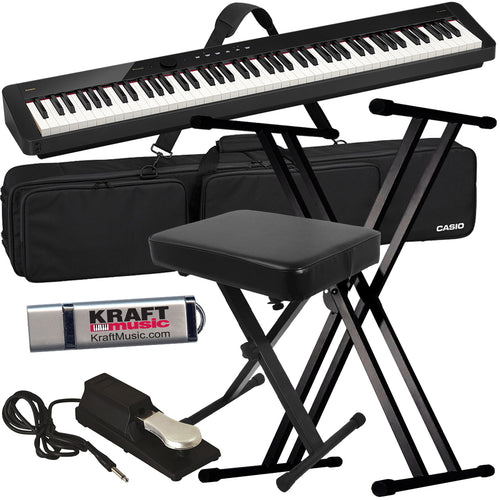 Casio PX-S5000 Digital Piano - Black STAGE ESSENTIALS BUNDLE