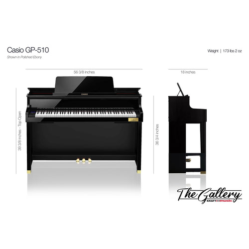 Casio Celviano Grand Hybrid GP-510 Digital Piano - Black Polish