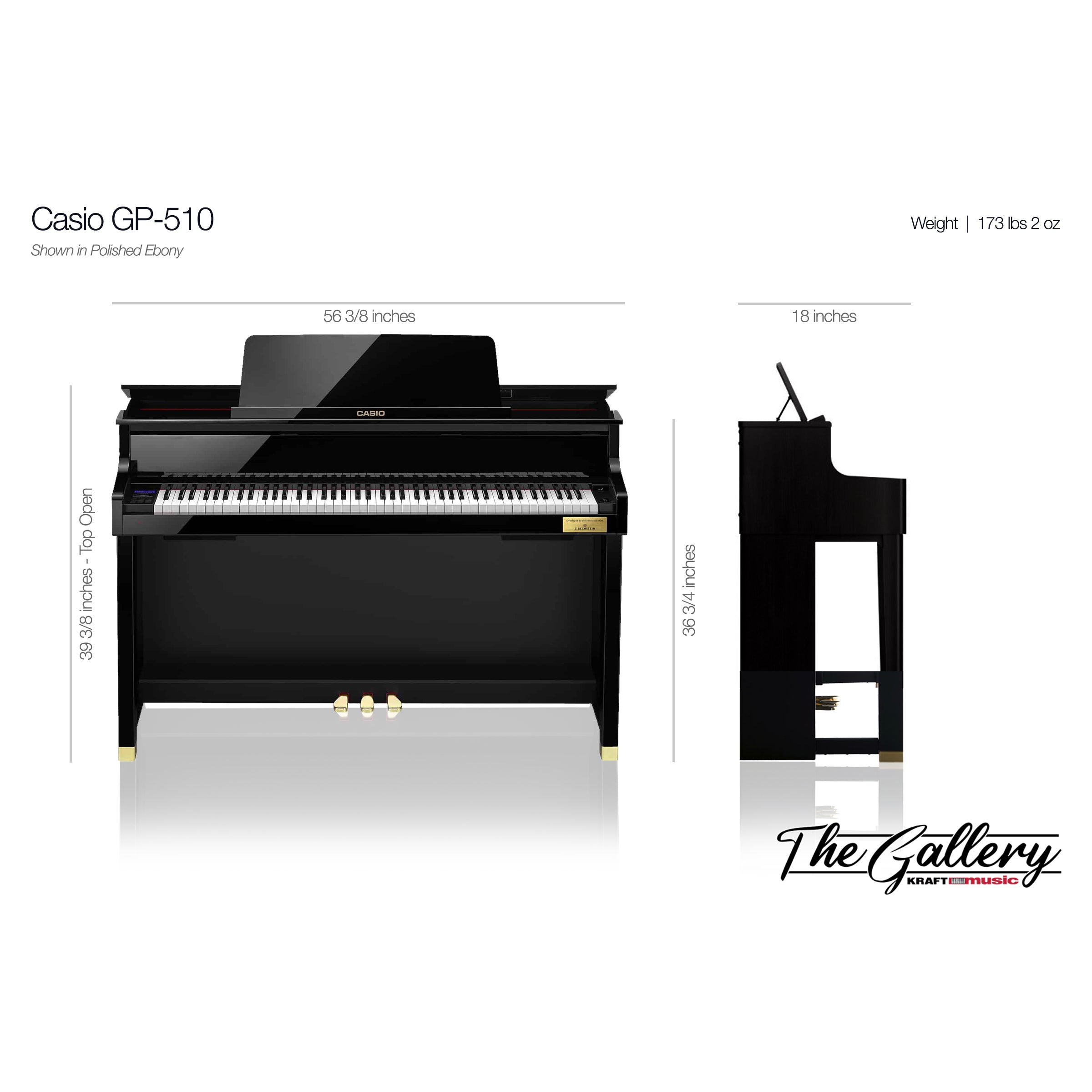 Casio Celviano Grand Hybrid GP-510 Digital Piano - Black Polish – Kraft  Music