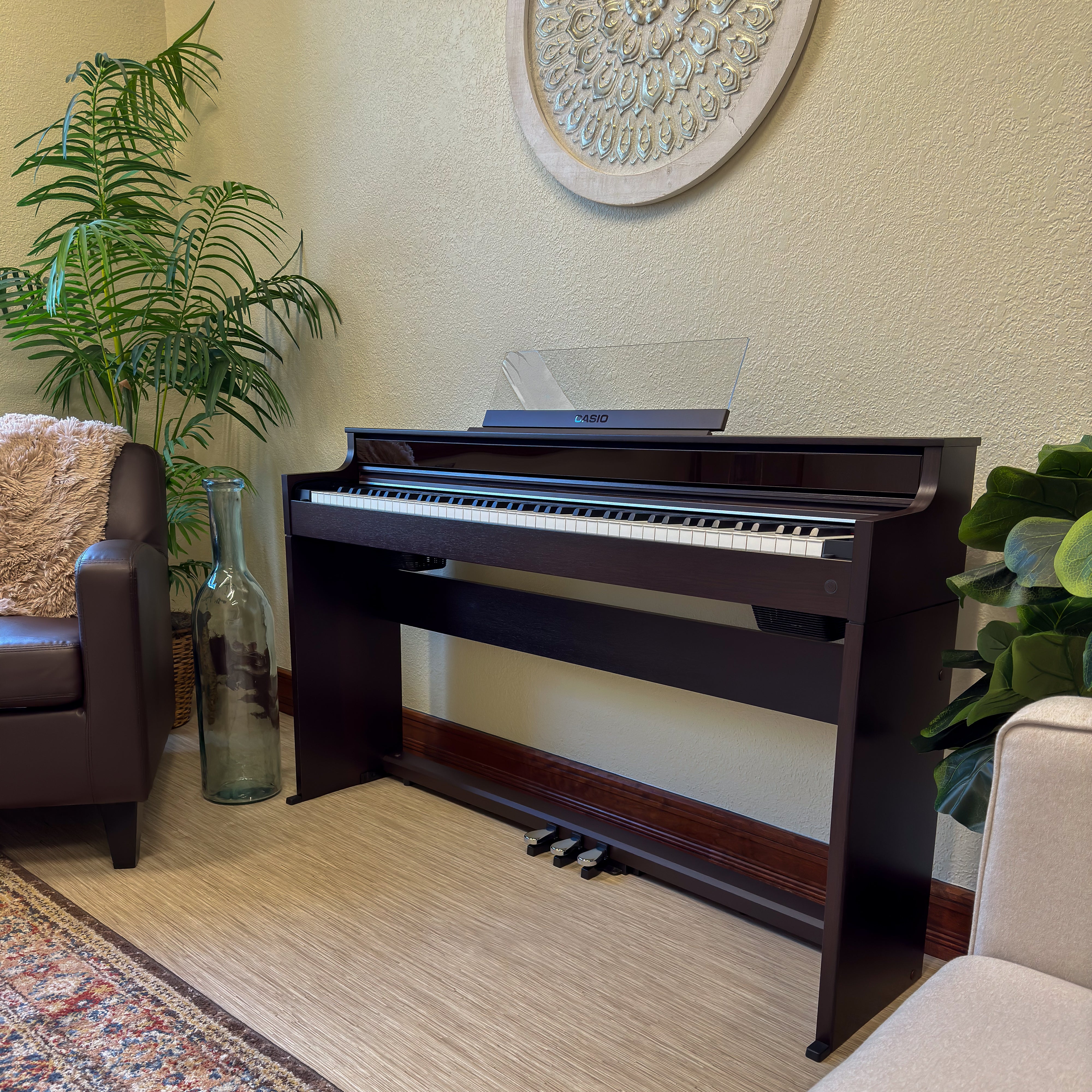 Casio Celviano AP-S450 Digital Piano - Rosewood - in a stylish living room
