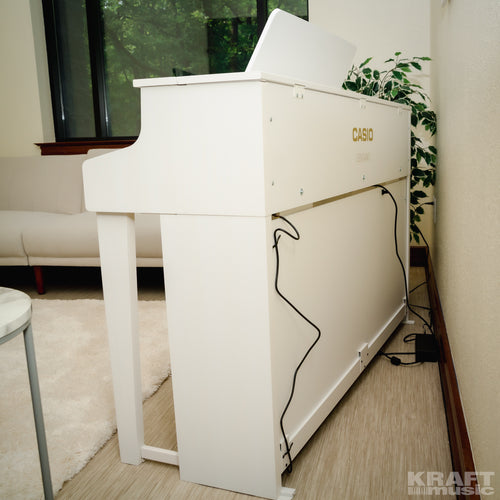 Casio Celviano Grand Hybrid GP-310 Digital Piano - Natural White Wood Back View