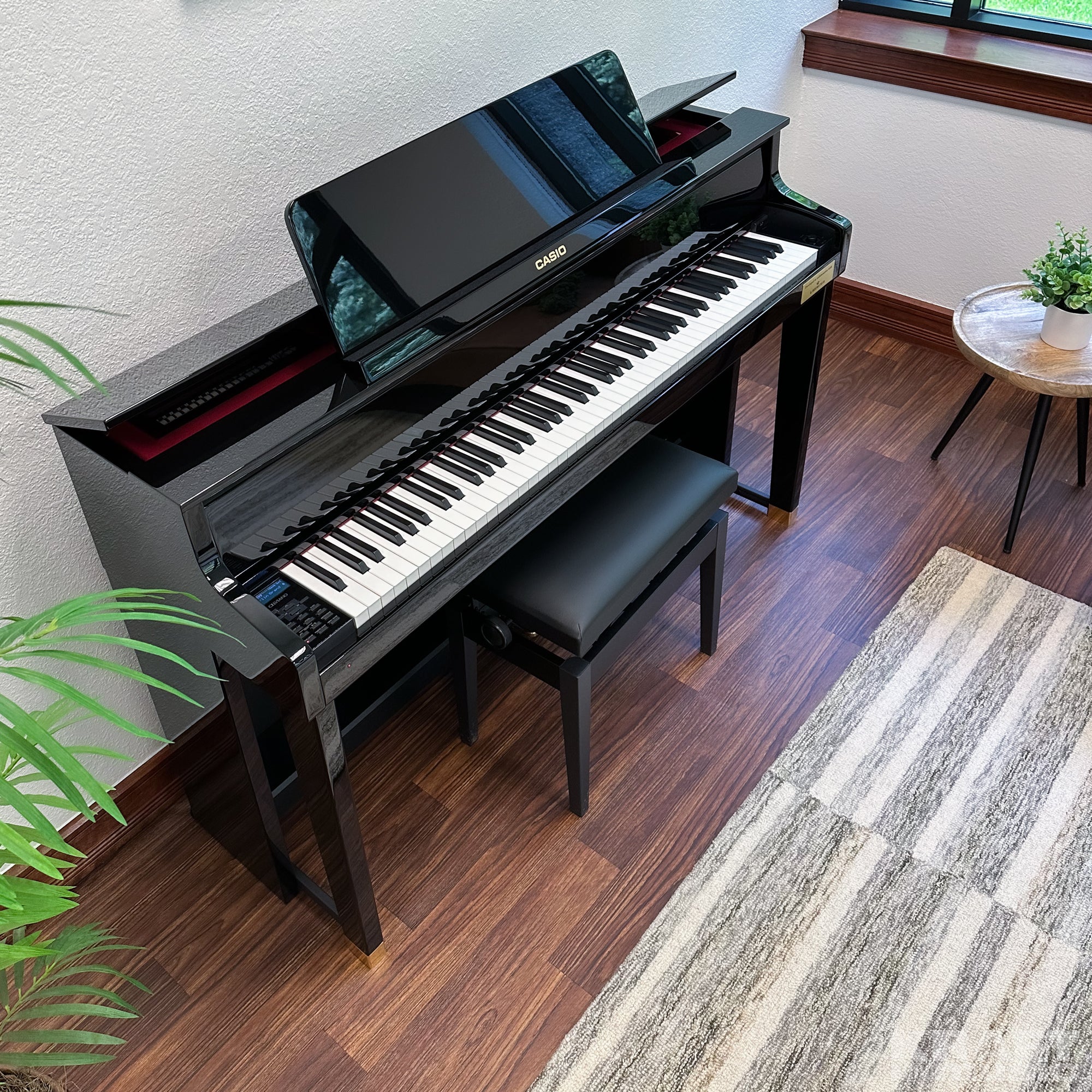 Casio Celviano Grand Hybrid GP-510 Digital Piano - Black Polish - Right angle from above