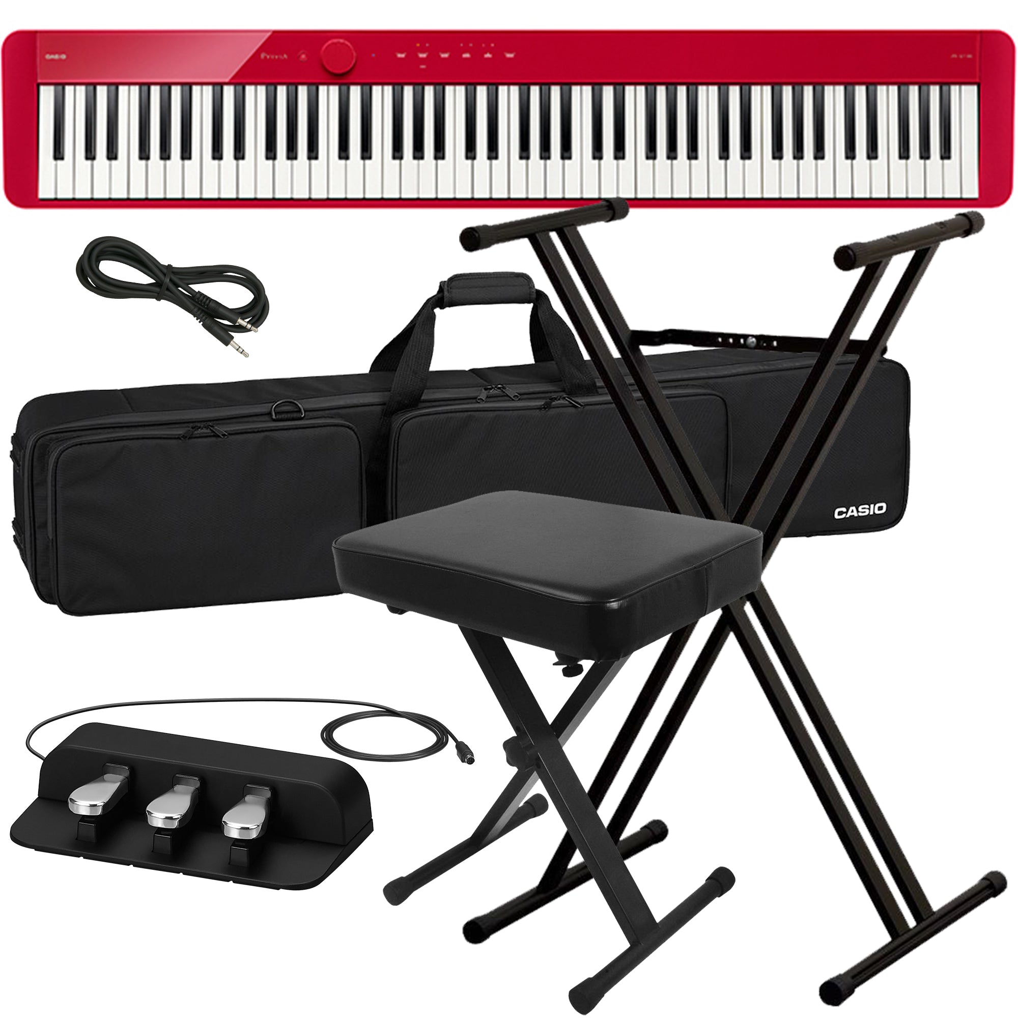 Casio Privia PX-S1100 Digital Piano - Red STAGE ESSENTIALS