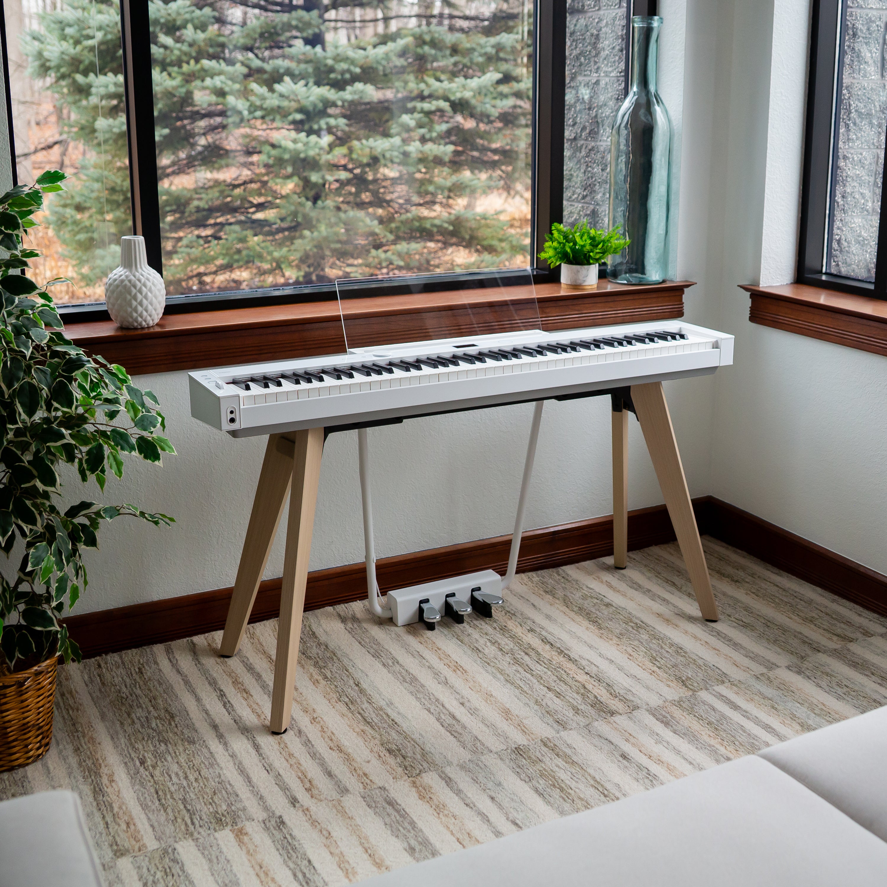 casio privia stand and pedals Casio PX-S7000 Privia Digital Piano, White