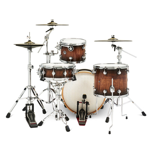 Drum Workshop DEKTEX04TACMBCP DWe 4-Piece, Curly Maple Burst Exotic COMPLETE DRUM KIT - View 1