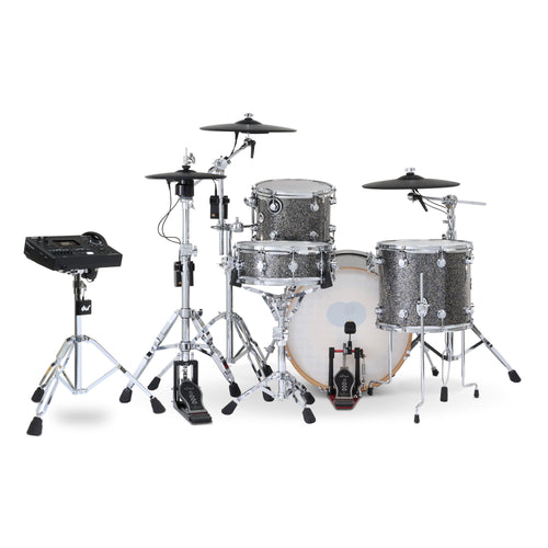 Drum Workshop DWe 4pc Kit with V51 Module and Roland Cymbals - Black Galaxy, View 2
