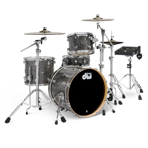 Drum Workshop DWe 4pc Kit with V51 Module and DWe Cymbals - Black Galaxy, View 1