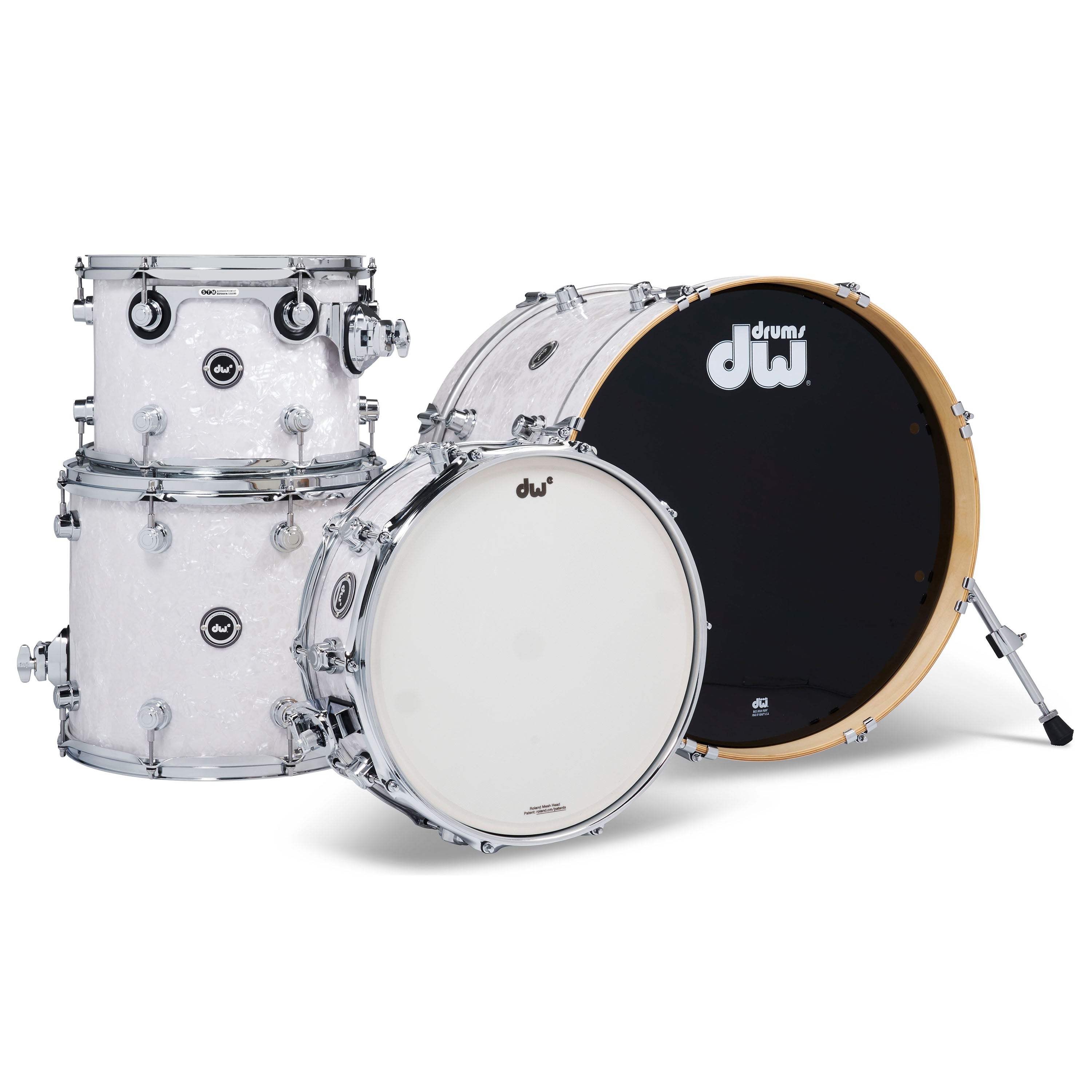 Drum Workshop DEKTFP04TAWM DWe 4pc Shell Pack, White Marine Pearl - View 1