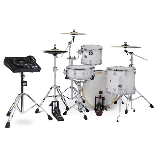 Drum Workshop DWe 4pc Kit with V71 Module and DWe Cymbals - White Marine Pearl, View 2