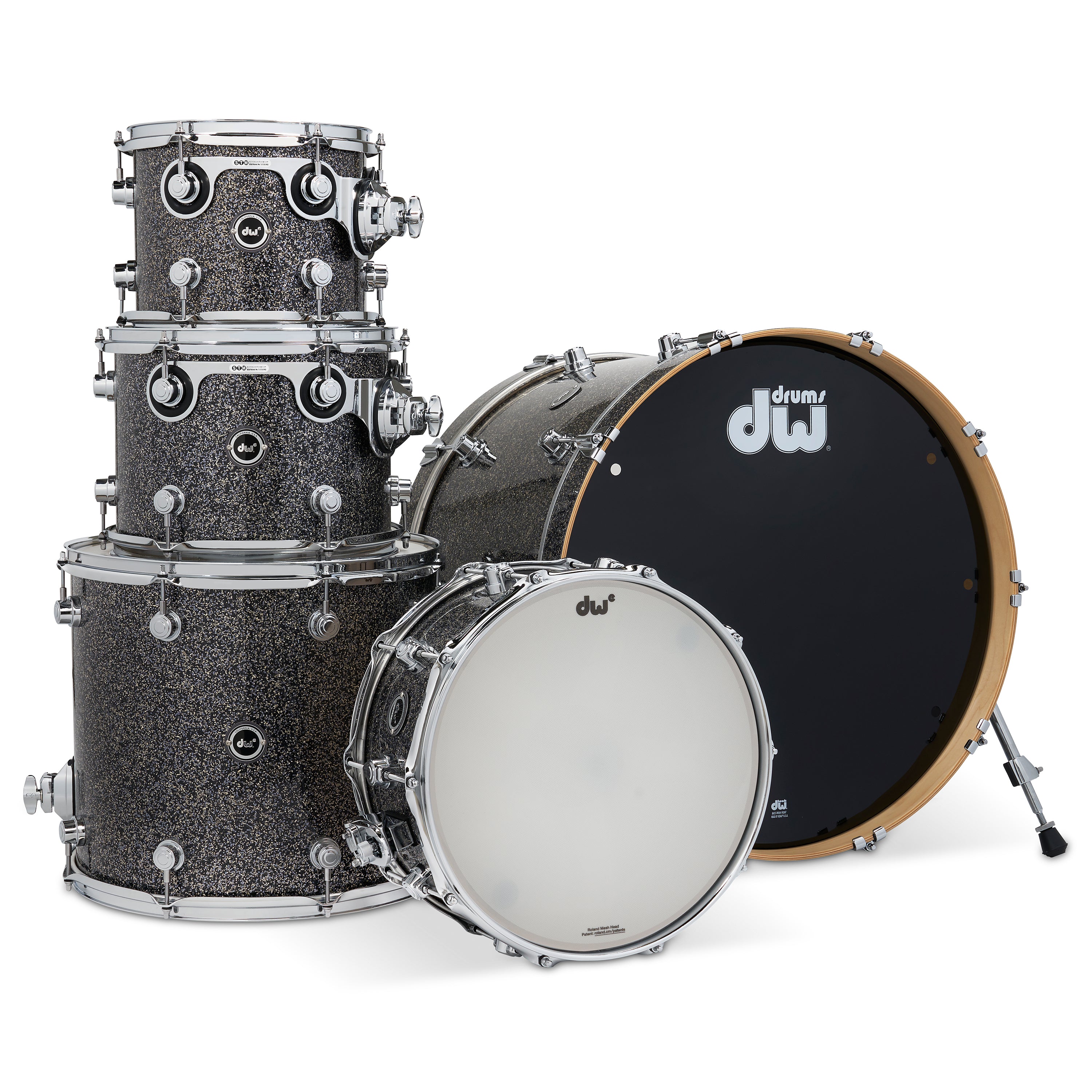 Drum Workshop DEKTFP05TB070 DWe 5pc shell pack, Black Galaxy