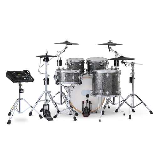 Drum Workshop DWe 5pc Kit with V71 Module and Roland Cymbals - Black Galaxy, View 2