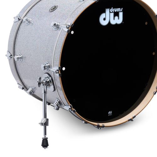 Bass drum in Diamond Nebula finish with chrome hardware, view 2