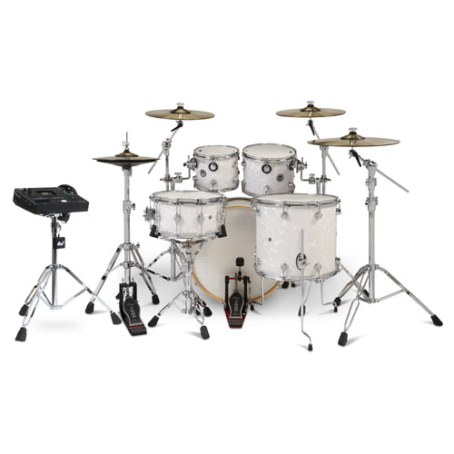 Drum Workshop DWe 5pc Kit with V51 Module and DWe Cymbals - White Marine Pearl, View 2