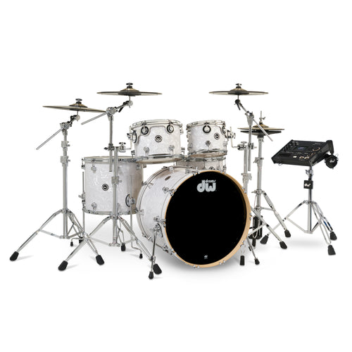 Drum Workshop DWe 5pc Kit with V71 Module and DWe Cymbals - White Marine Pearl, View 1